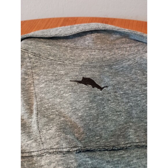 TOMMY BAHAMA Island Zone Dark Grey Polo Shirt Size LARGE Pockets Short Sleeve - Picture 7 of 7